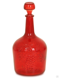 Бутылка стеклянная "Фуфырь" 3л, 48-П29Б-3000 из бесцветн.стекла с цветн.декорац.наружн.стор. (красный)